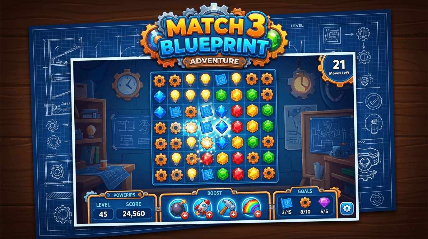 Match 3 Blueprint - Play Free Online Game